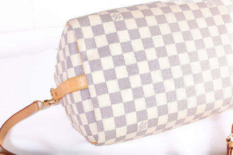 Authentic LOUIS VUITTON Damier Azur Canvas Speedy 30 Bandoulière Shoulder Bag