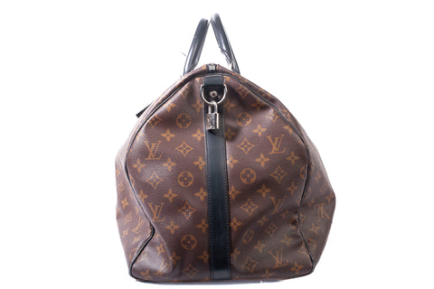Authentic Louis Vuitton Monogram Macassar Keepall Bandouliere 55