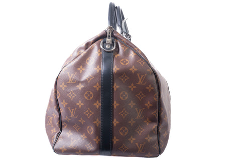 Authentic Louis Vuitton Monogram Macassar Keepall Bandouliere 55