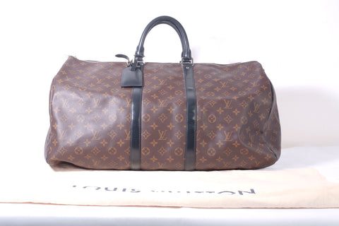 Authentic Louis Vuitton Monogram Macassar Keepall Bandouliere 55