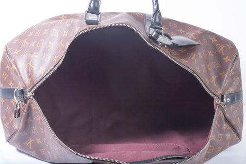 Authentic Louis Vuitton Monogram Macassar Keepall Bandouliere 55