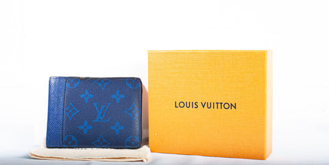 Authentic Louis Vuitton Cobalt Blue Monogram Taigarama Wallet