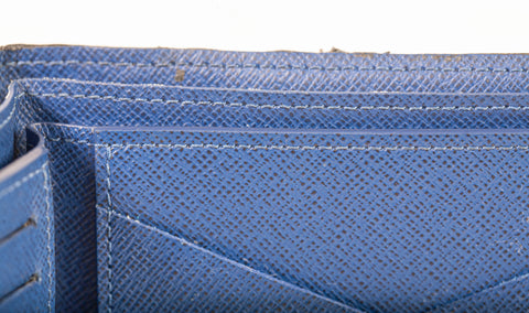Authentic Louis Vuitton Cobalt Blue Monogram Taigarama Wallet