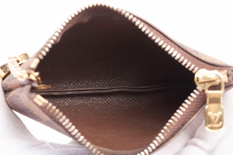 Authentic Louis Vuitton Brown Damier Ebene Key Pouch
