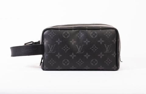 Authentic Louis Vuitton Monogram Eclipse Dopp Kit Toilet Pouch