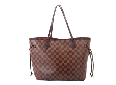 Authentic Louis Vuitton Damier Ebene Neverfull MM Handbag