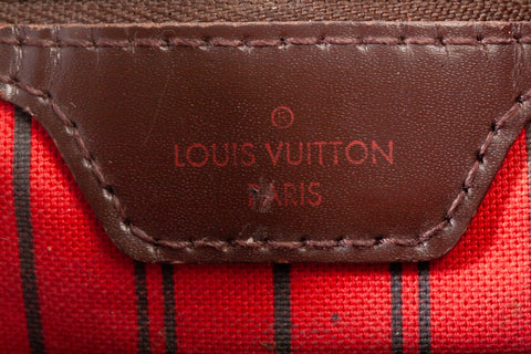 Authentic Louis Vuitton Damier Ebene Neverfull MM Handbag
