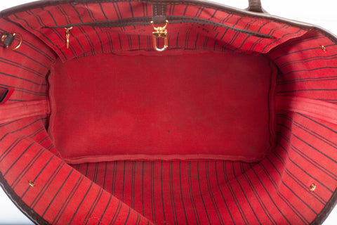 Authentic Louis Vuitton Damier Ebene Neverfull MM Handbag