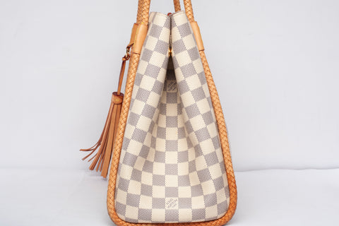 Authentic Louis Vuitton Damier Azur Propriano Rose Ballerine Tote Bag