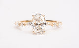 Brand New 14k Gold The Lindsey Set Lab Grown 2.02 CT Oval Cut Engagement Ring