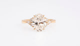 New Oval Cut Lab Grown Diamond 2.72 TCW Snowdrift Sett. Engagement Ring 14k Yellow G old
