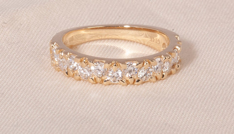 Brand New 14k Yellow Gold Lab Grown Diamond Half Eternity Band