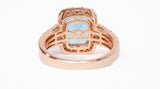 Le Vian 14k Rose Gold Blue Topaz with Chocolate and White Diamond Accents Ring