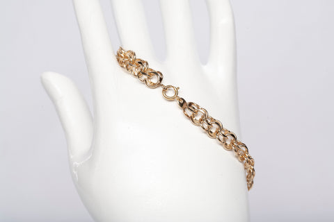 Ladies Braided Link 14k Yellow Gold Bracelet