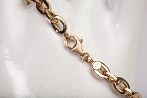 Ladies 14k Yellow Gold Cable Link Bracelet 6.25"