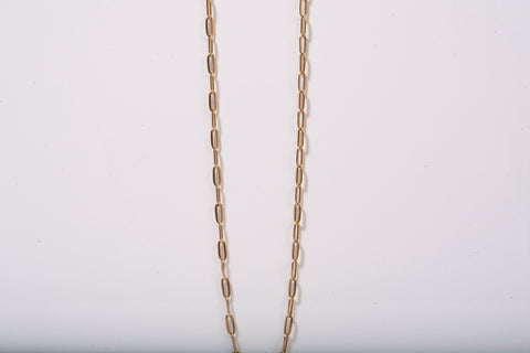 Unisex 14k Yellow Gold Paperclip Link Chain 24''