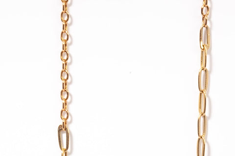 Unisex 14k Yellow Gold Paperclip Link Chain 24''