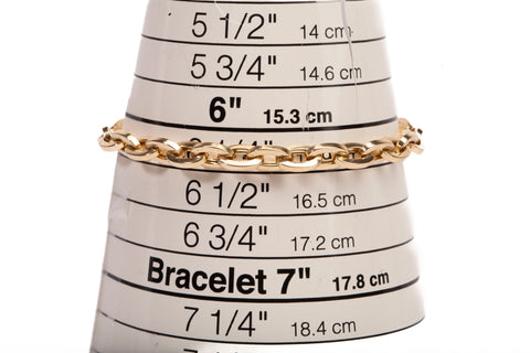 Ladies 14k Yellow Gold Cable Link Bracelet 6.25"