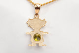 14k Yellow Gold Cubic Zirconia August Birthstone Daughter Pendant