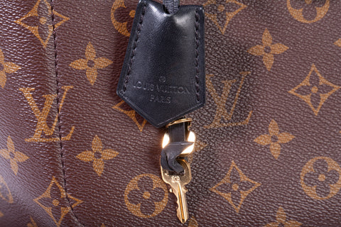 Authentic Louis Vuitton Monogram Flower Tote Black Shoulder Bag