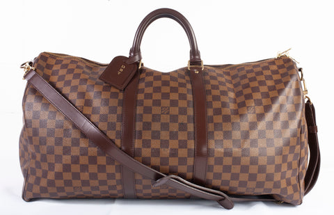 Authentic Louis Vuitton Damier Ebene Keepall Bandouliere 55