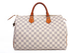 Authentic Louis Vuitton Damier Azur Canvas Speedy 35 Handbag