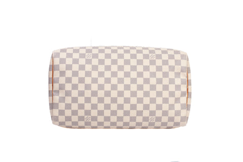 Authentic Louis Vuitton Damier Azur Canvas Speedy 35 Handbag