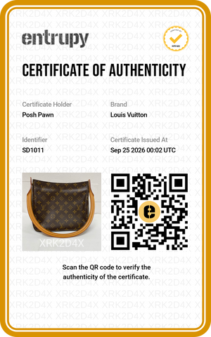 Authentic Louis Vuitton Brown Monogram Canvas Looping MM Shoulder Bag