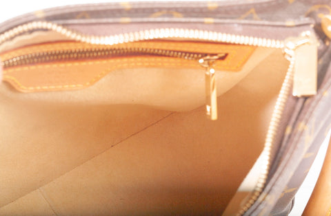 Authentic Louis Vuitton Brown Monogram Canvas Looping MM Shoulder Bag