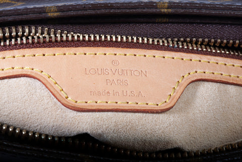 Authentic Louis Vuitton Brown Monogram Canvas Looping MM Shoulder Bag