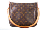 Authentic Louis Vuitton Brown Monogram Canvas Looping MM Shoulder Bag