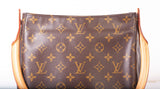 Authentic Louis Vuitton Brown Monogram Canvas Looping MM Shoulder Bag