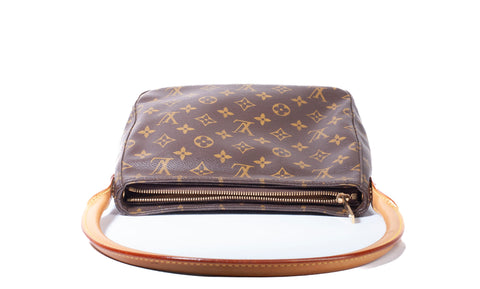 Authentic Louis Vuitton Brown Monogram Canvas Looping MM Shoulder Bag