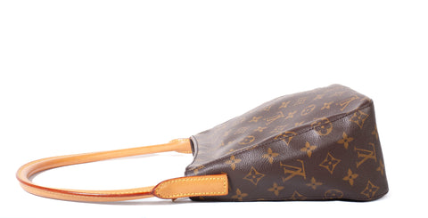 Authentic Louis Vuitton Brown Monogram Canvas Looping MM Shoulder Bag
