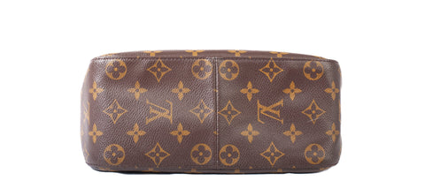 Authentic Louis Vuitton Brown Monogram Canvas Looping MM Shoulder Bag