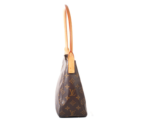 Authentic Louis Vuitton Brown Monogram Canvas Looping MM Shoulder Bag