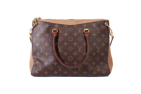 Authentic Louis Vuitton Brown Monogram Canvas Pallas Tote Bag