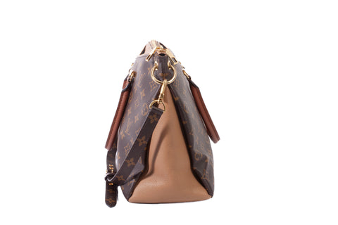 Authentic Louis Vuitton Brown Monogram Canvas Pallas Tote Bag
