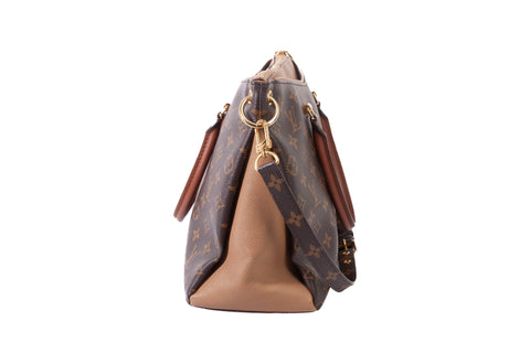 Authentic Louis Vuitton Brown Monogram Canvas Pallas Tote Bag