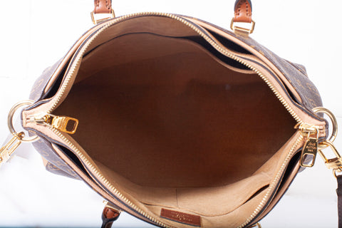 Authentic Louis Vuitton Brown Monogram Canvas Pallas Tote Bag