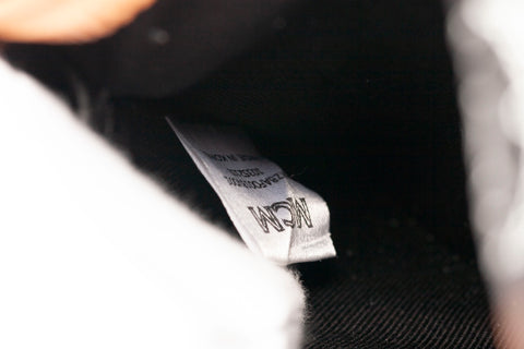 Authentic MCM Black Visetos Triple Pocket Sling Crossbody Bag
