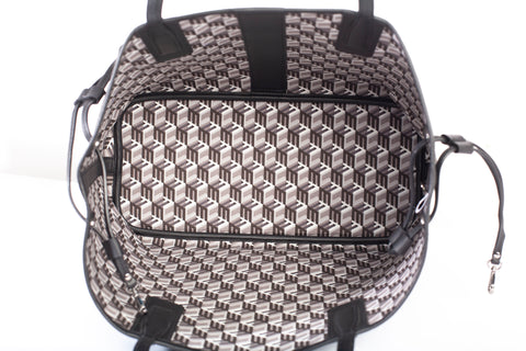 Authentic Black MCM Visetos Large Liz Reversible Shopper Tote Bag