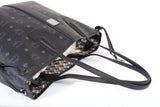 Authentic Black MCM Visetos Large Liz Reversible Shopper Tote Bag