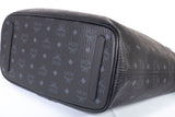 Authentic Black MCM Visetos Large Liz Reversible Shopper Tote Bag