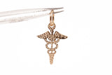 Unisex 14k Yellow Gold Dainty Medical Pendant