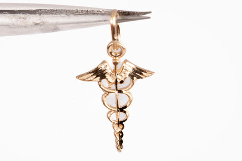 Unisex 14k Yellow Gold Dainty Medical Pendant