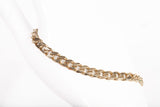 Unisex 14k Yellow Gold Cuban Link Bracelet Size 7.75"