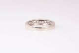 Unisex 14k White Gold Channel-Set Round Cut Diamond Wedding Band