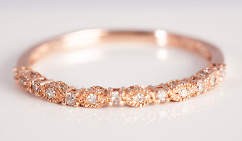 Ladies 14k Rose Gold Morganite & Diamond Accent Wedding Set 0.95CTW