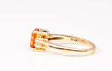 14K Yellow Gold Mandarin Garnet & Diamond Ring Size 5.25